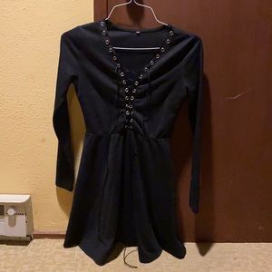 SHEIN lace up skater dress